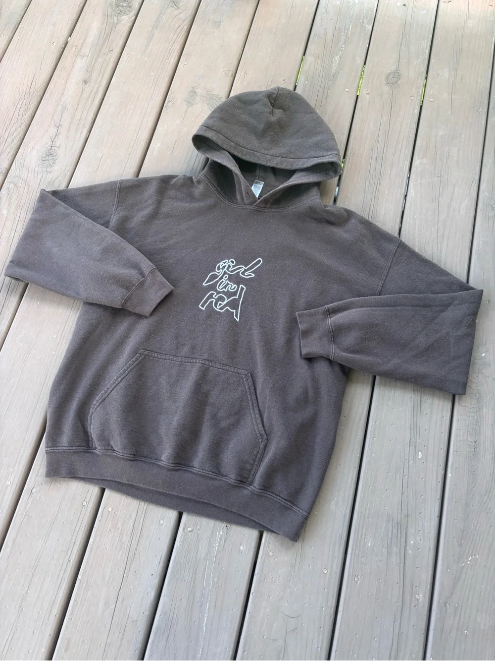 Girl in Red Merch Hoodie Mens L Brown Graphic